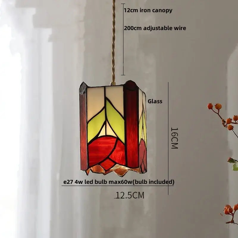 Modern colorful led glass cube pendant light kitchen brass fixture