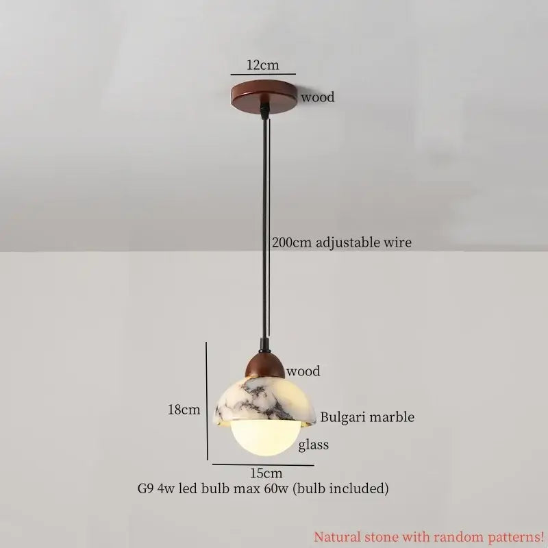 Modern colorful stone led pendant lamp dining room decor
