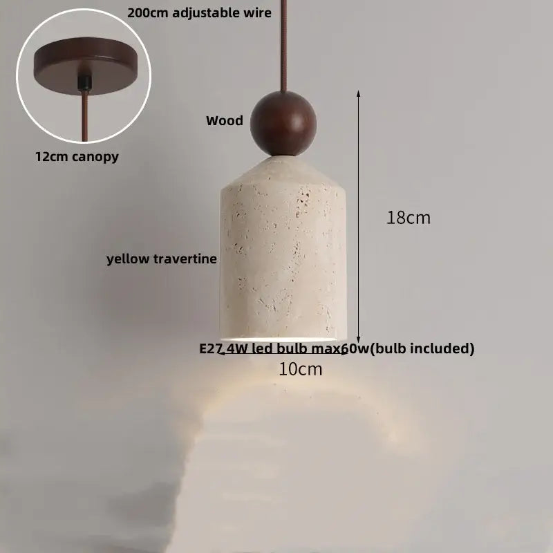 Modern colorful stone led pendant light dining room concrete cylinder
