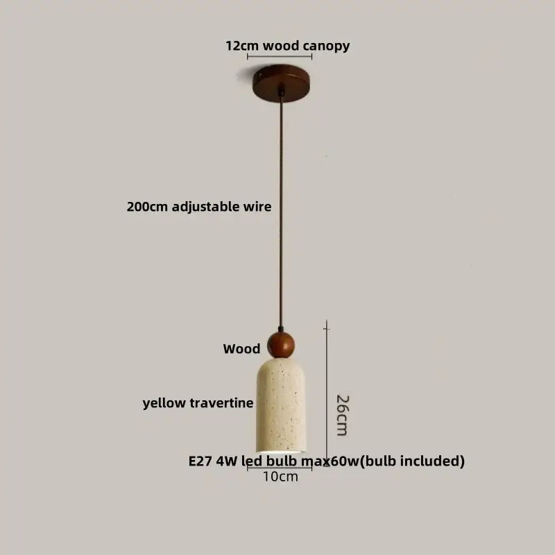 Modern colorful stone led pendant light dining room concrete cylinder