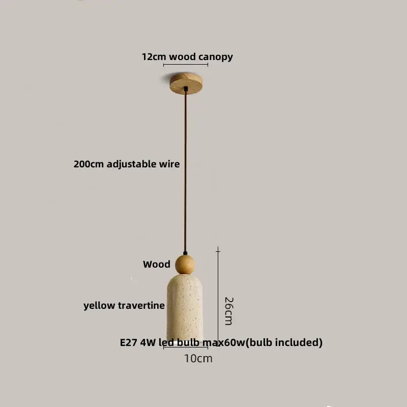 Modern colorful stone led pendant light dining room concrete cylinder