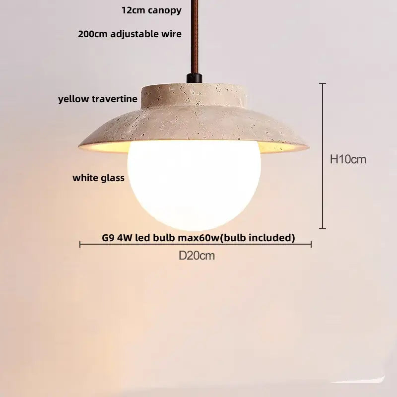 Modern colorful stone led pendant light dining room concrete cylinder