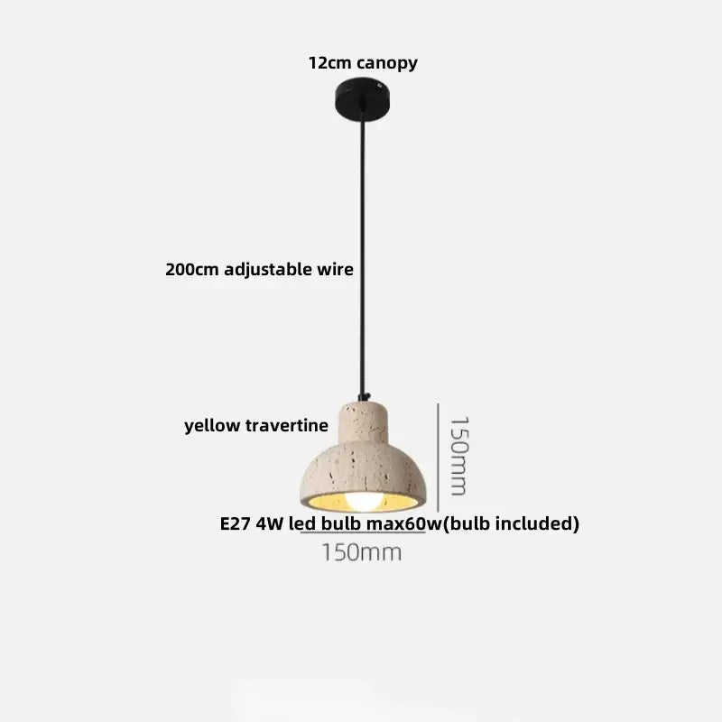 Modern colorful stone led pendant light dining room concrete cylinder