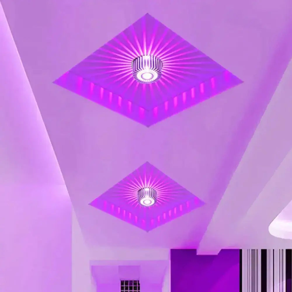 Modern colorful sunburst led ceiling light for porch or gallery