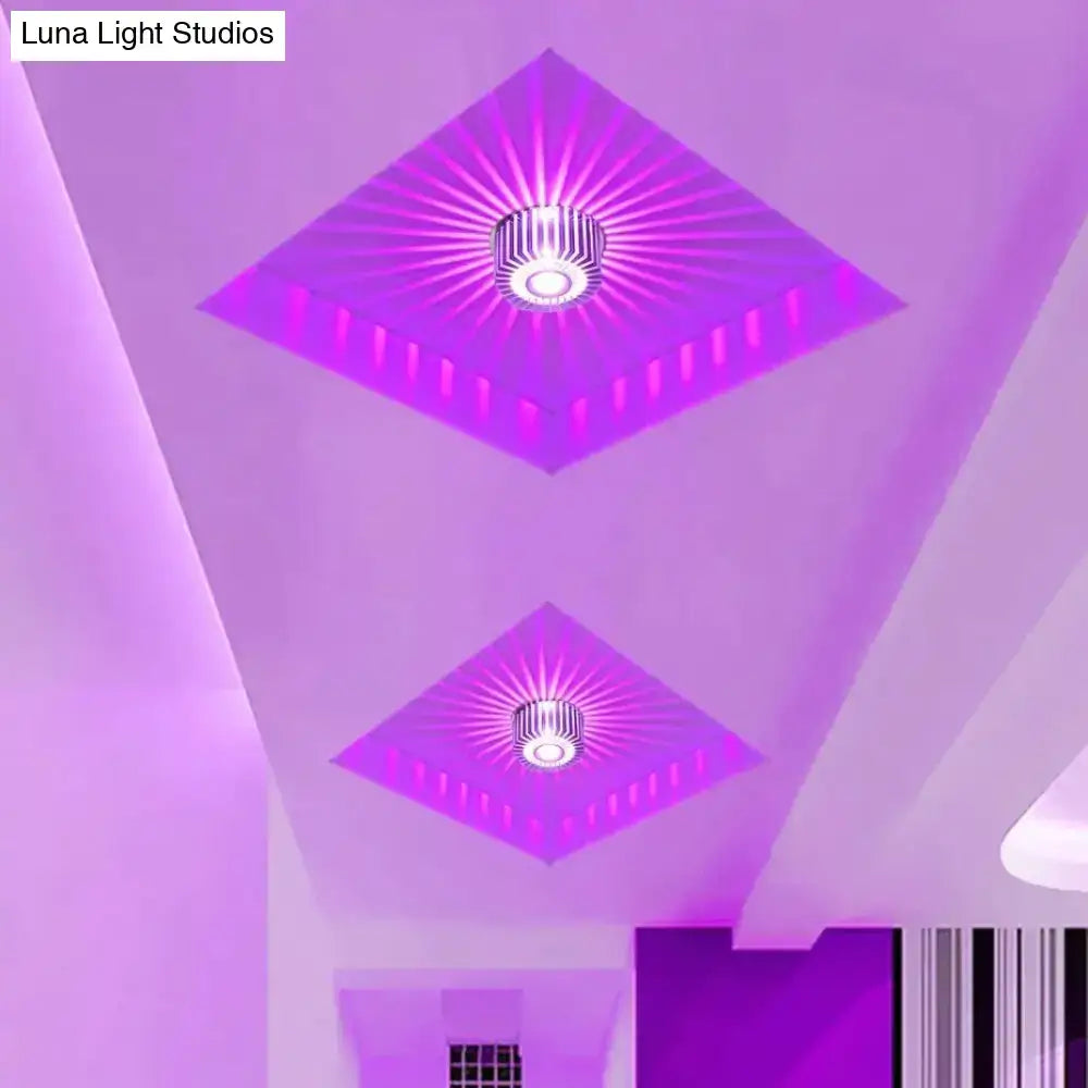 Modern colorful sunburst led ceiling light for porch or gallery