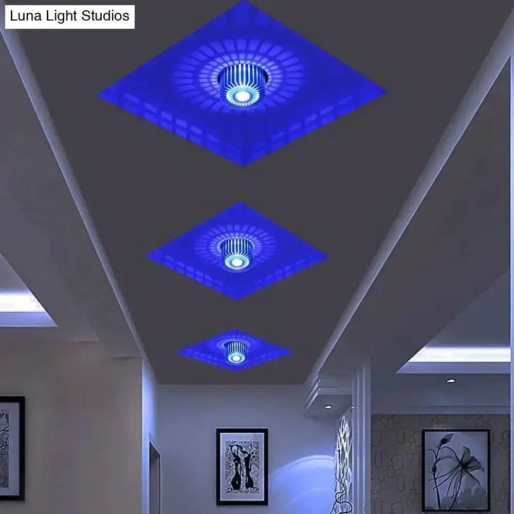 Modern colorful sunburst led ceiling light for porch or gallery