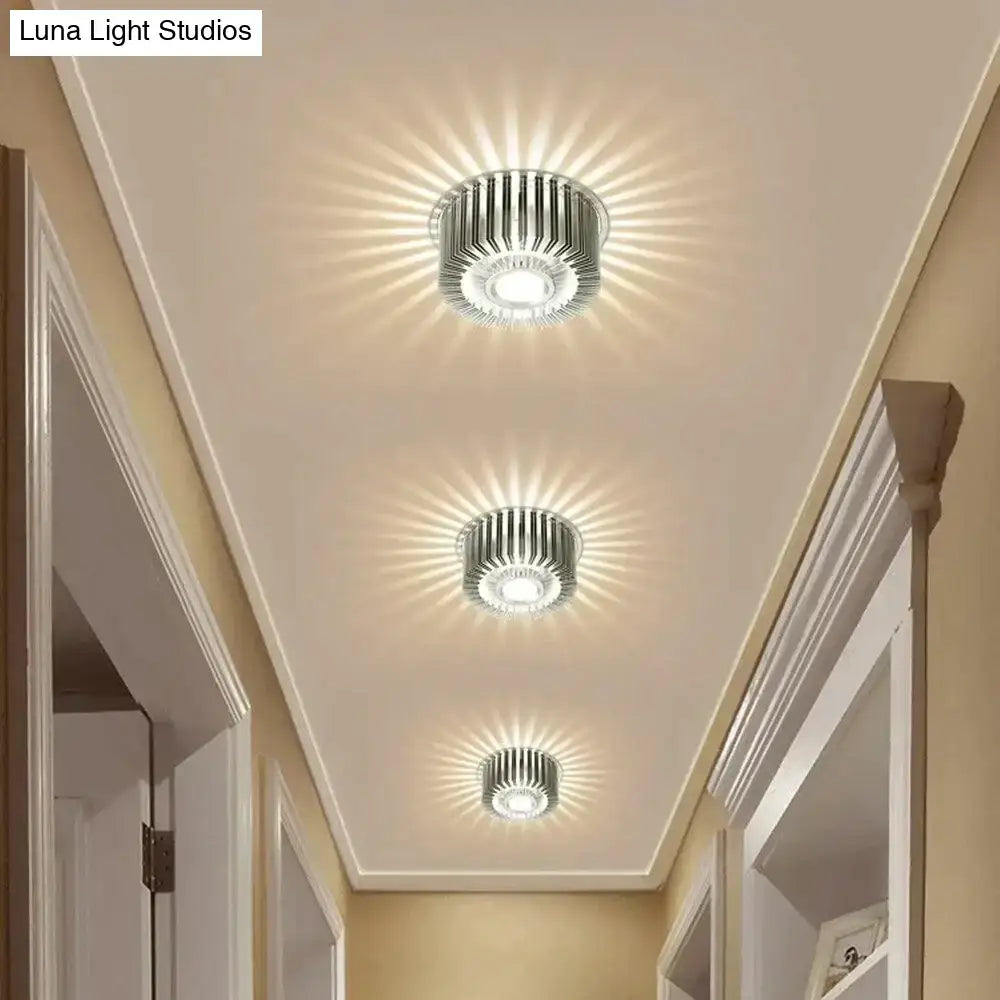Modern colorful sunburst led ceiling light for porch or gallery