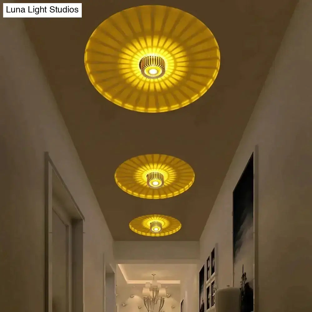 Modern colorful sunburst led ceiling light for porch or gallery