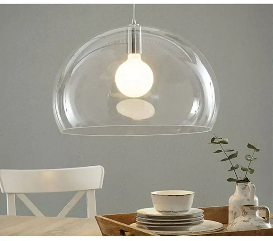 Modern colorful translucent dome pendant lamp for dining room