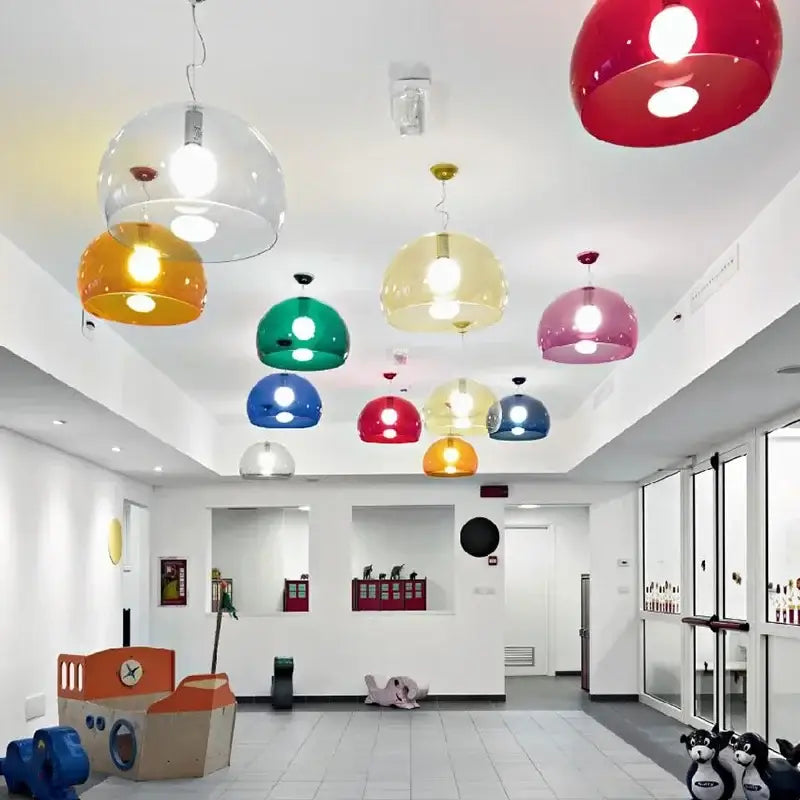 Modern colorful translucent dome pendant lamp for dining room