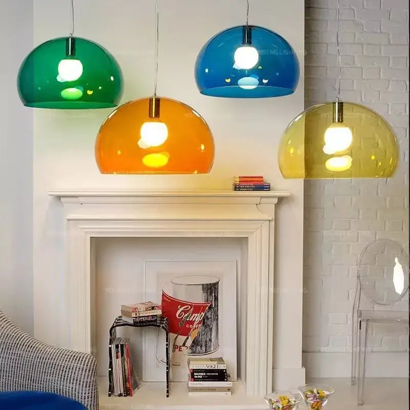 Modern colorful translucent dome pendant lamp for dining room