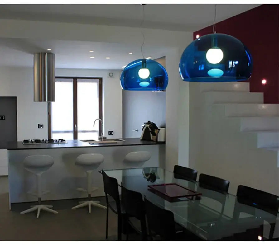 Modern colorful translucent dome pendant lamp for dining room