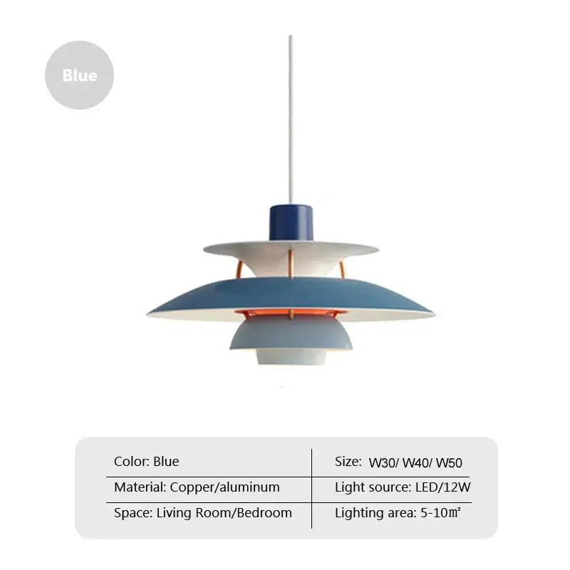 Modern colorful umbrella pendant light for dining room