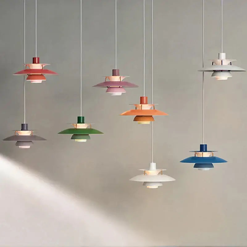 Modern colorful umbrella pendant light for dining room