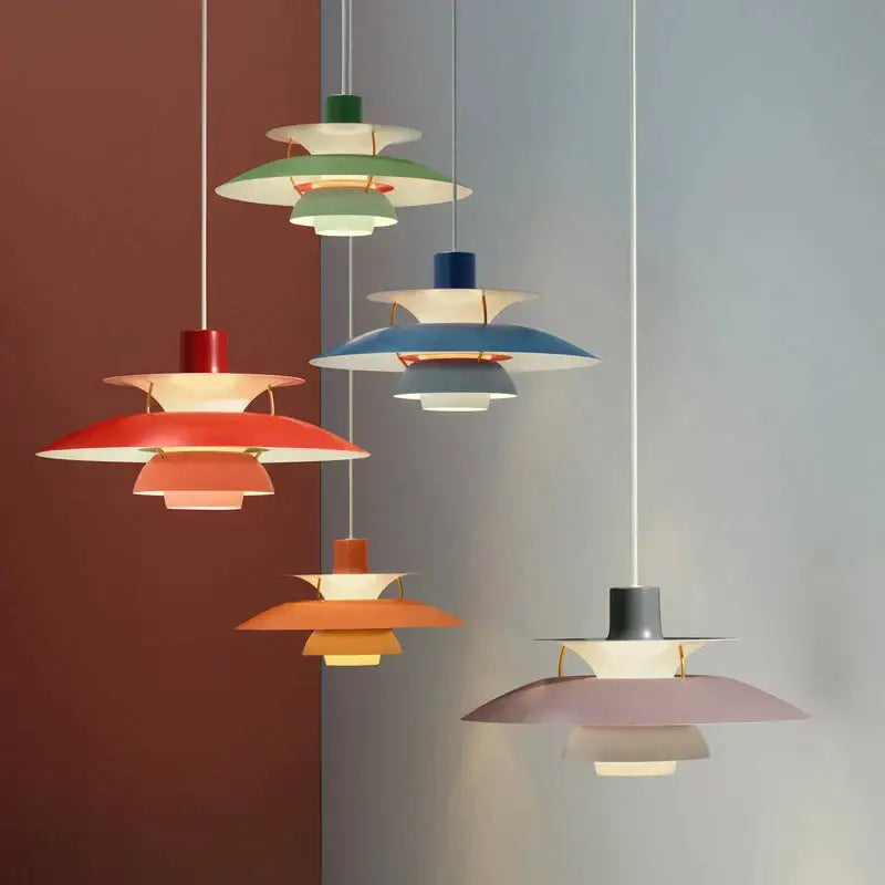 Modern colorful umbrella pendant light for dining room