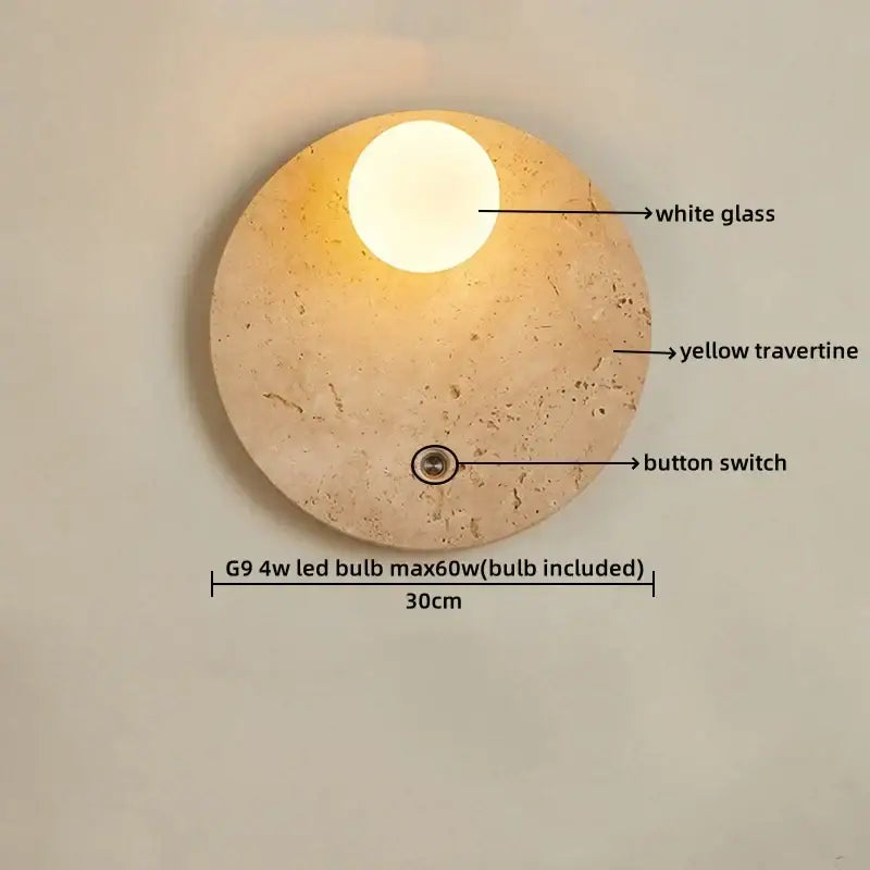 Modern concrete and wood led wall sconce bedroom light