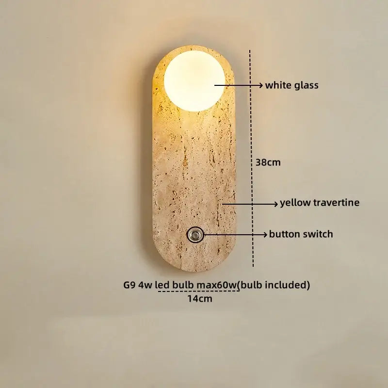 Modern concrete and wood led wall sconce bedroom light
