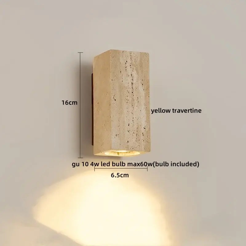 Modern concrete and wood led wall sconce bedroom light