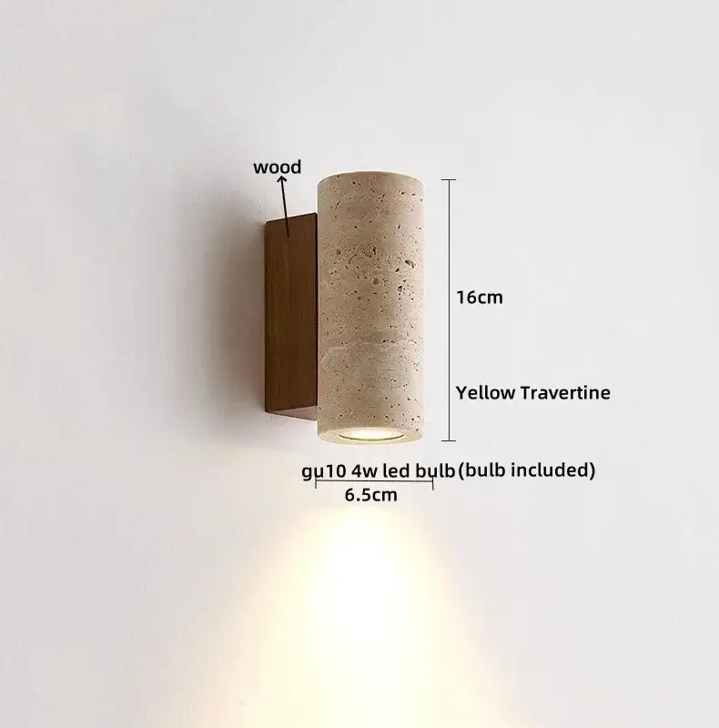 Modern concrete and wood led wall sconce bedroom light