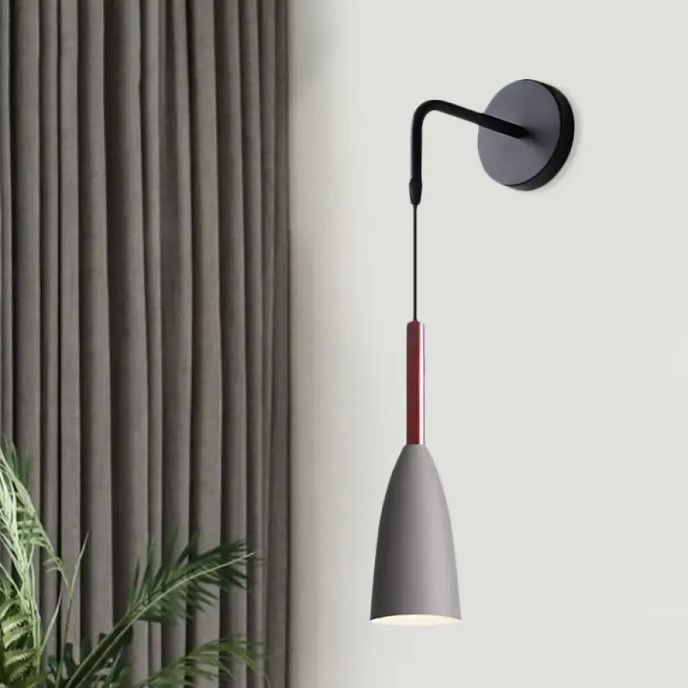 Modern conical black wall lamp – bedroom single bulb fixture
