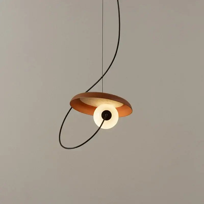 Modern copper and black grid led pendant light dining room