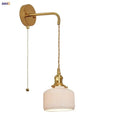 Modern copper and off-white ribbed wall light fixture bedroom sconce