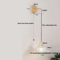 Modern copper and wood wall sconce with clear glass pull chain switch