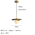 Modern copper bedside chandelier with marble ball for dining room