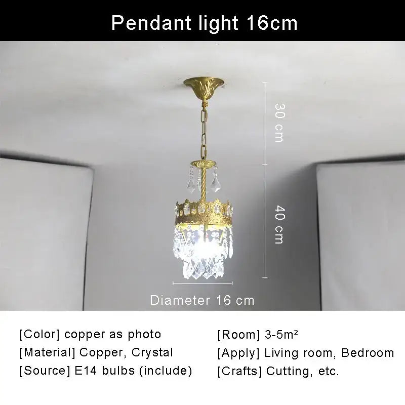Modern copper crystal chandelier living room led lighting