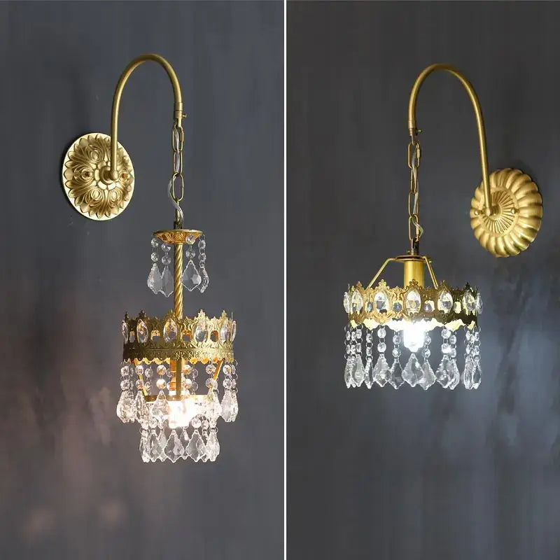 Modern copper crystal chandelier living room led lighting