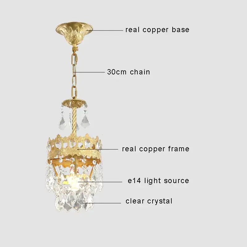 Modern copper crystal chandelier living room led lighting