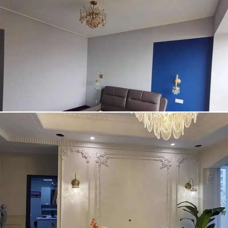Modern copper crystal chandelier living room led lighting