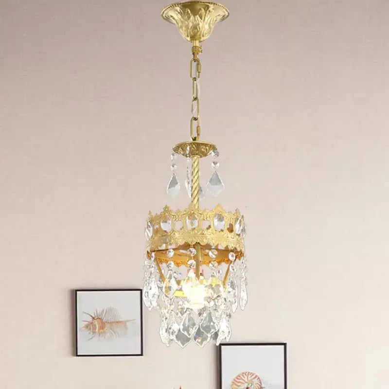 Modern copper crystal chandelier living room led lighting