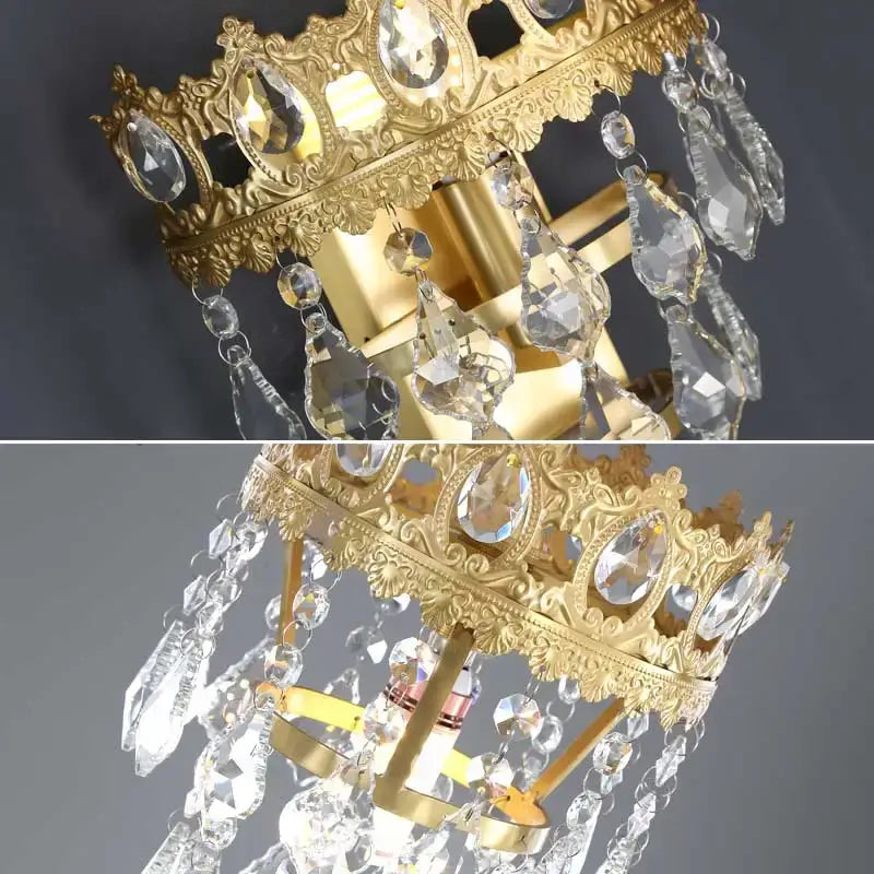 Modern copper crystal chandelier living room led lighting