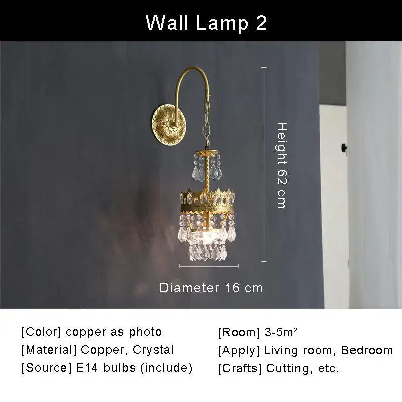 Modern copper crystal chandelier living room led lighting