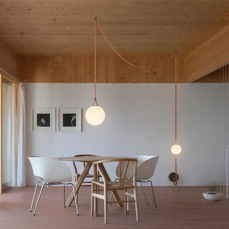 Modern copper decorbites glass ball pendant lamp for dining room