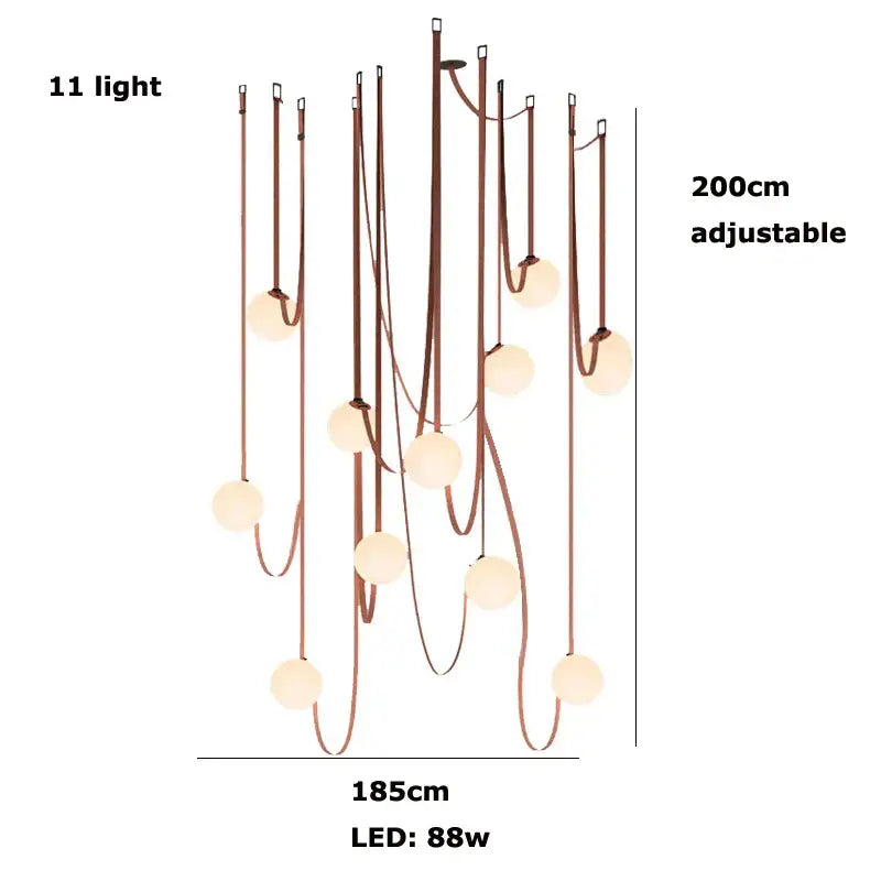 Modern copper decorbites glass ball pendant lamp for dining room