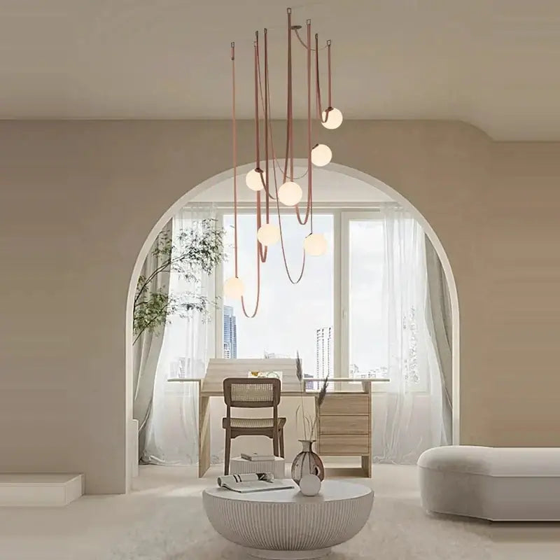 Modern copper decorbites glass ball pendant lamp for dining room