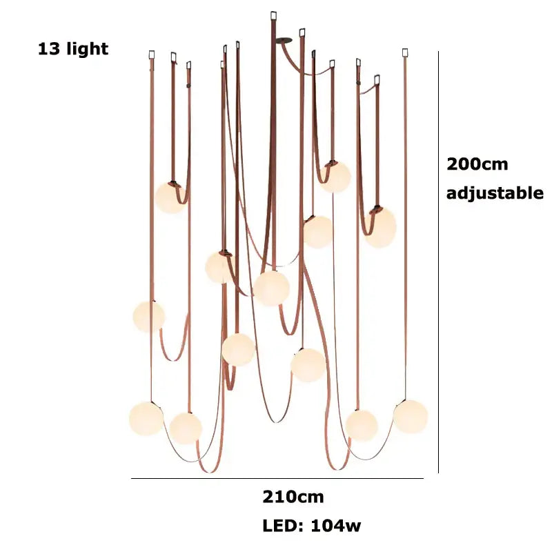 Modern copper decorbites glass ball pendant lamp for dining room