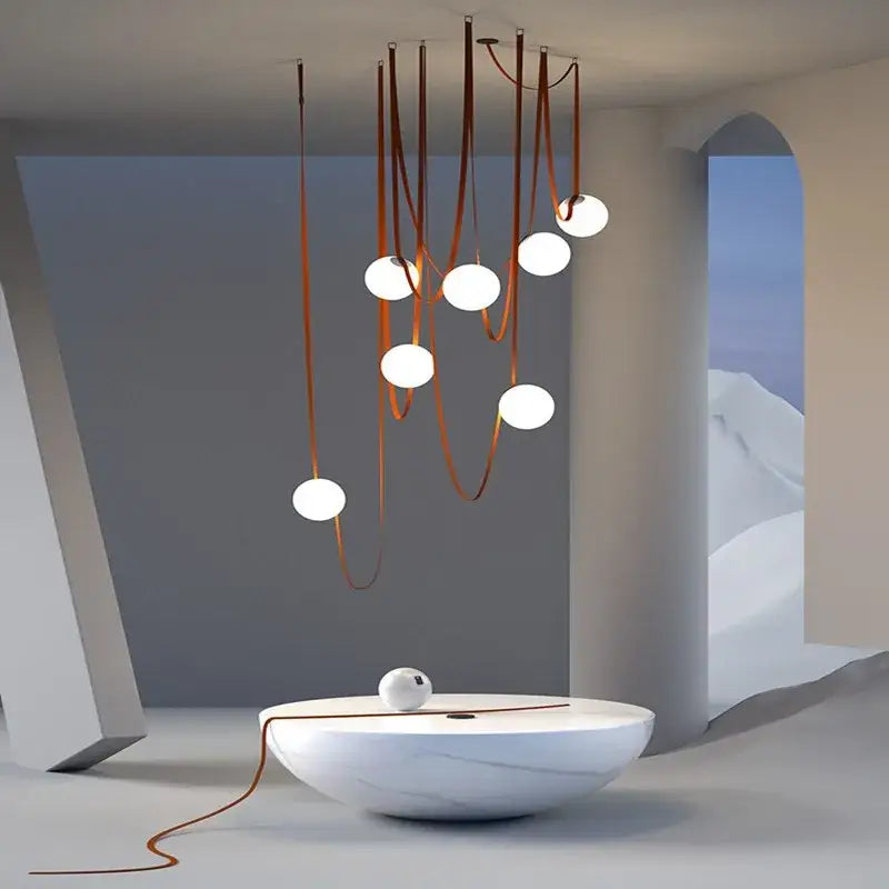 Modern copper decorbites glass ball pendant lamp for dining room