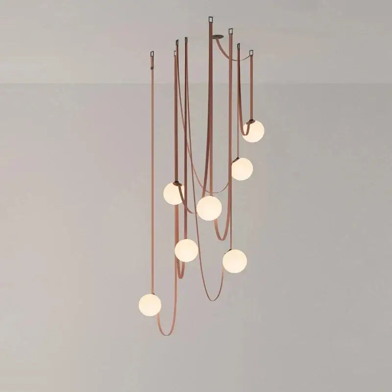 Modern copper decorbites glass ball pendant lamp for dining room