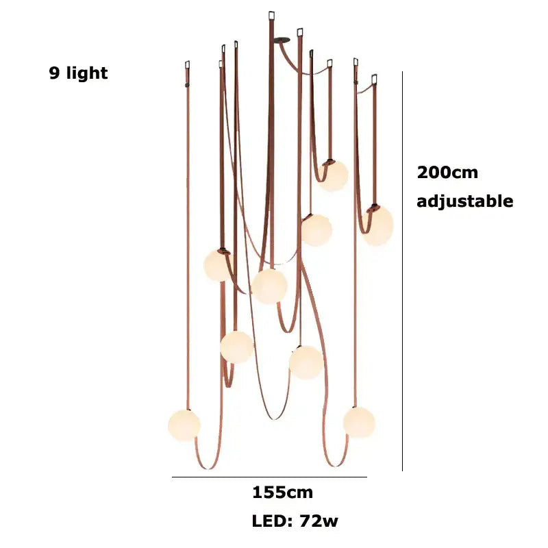 Modern copper decorbites glass ball pendant lamp for dining room
