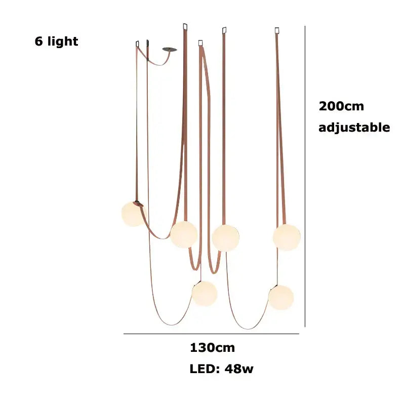 Modern copper decorbites glass ball pendant lamp for dining room