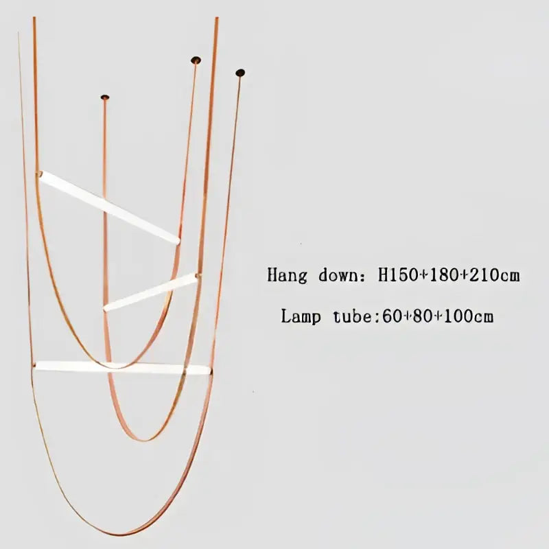 Modern copper decorbites leather belt chandelier for dining room
