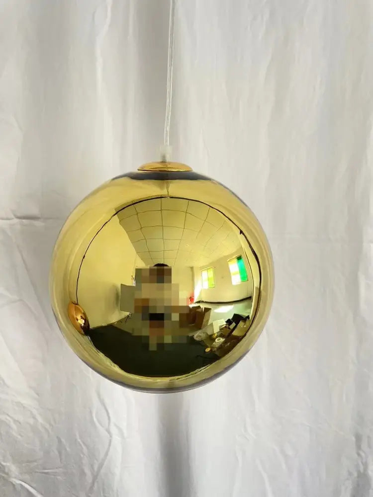 Modern copper glass balls pendant light kitchen spherical lighting