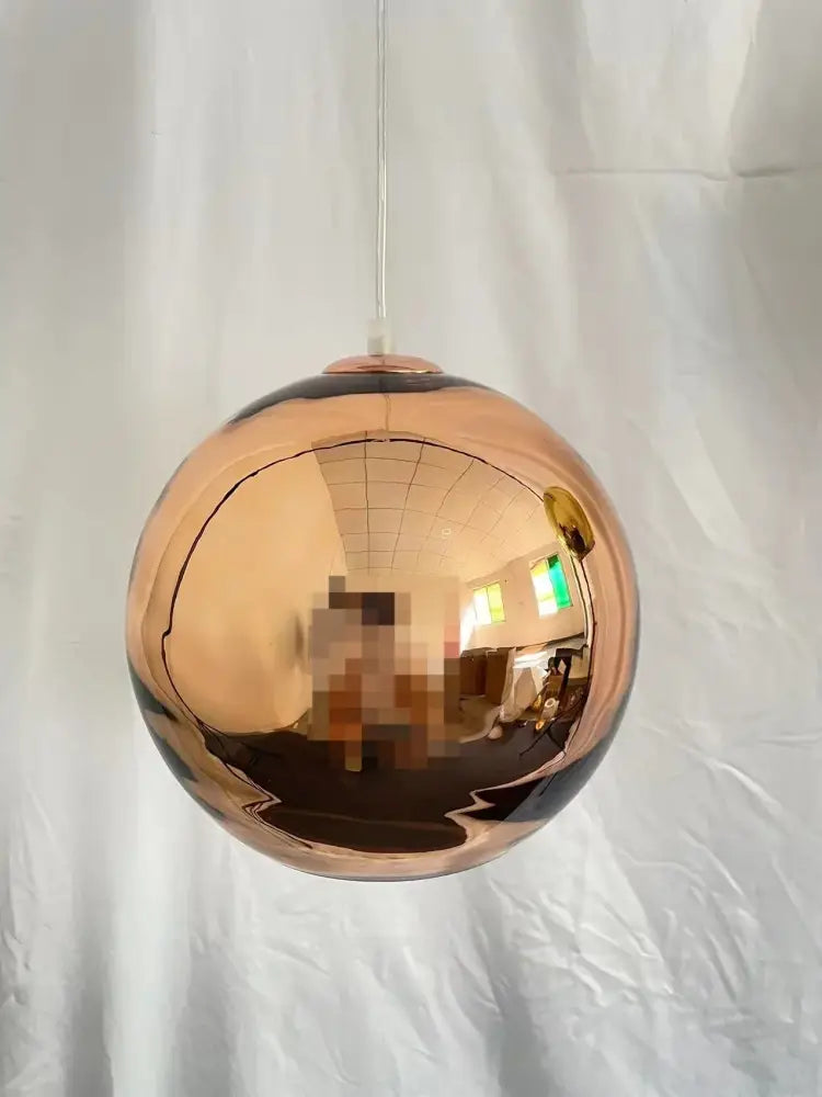 Modern copper glass balls pendant light kitchen spherical lighting
