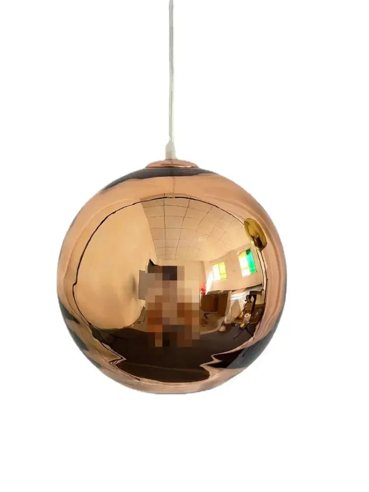 Modern copper glass balls pendant light kitchen spherical lighting