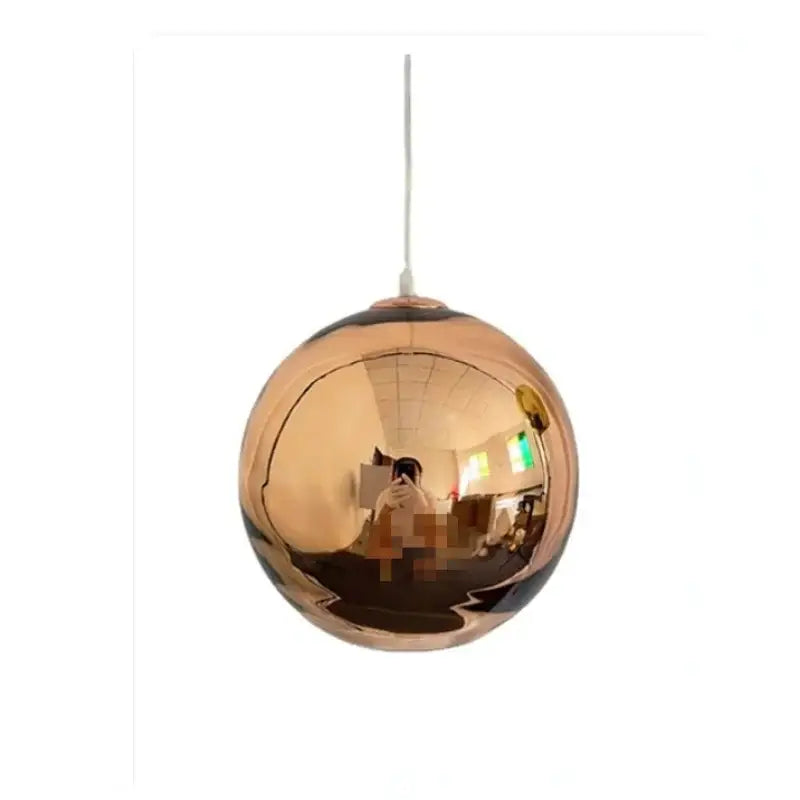 Modern copper glass balls pendant light kitchen spherical lighting
