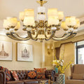 Modern copper jade pendant lamp for dining room decor