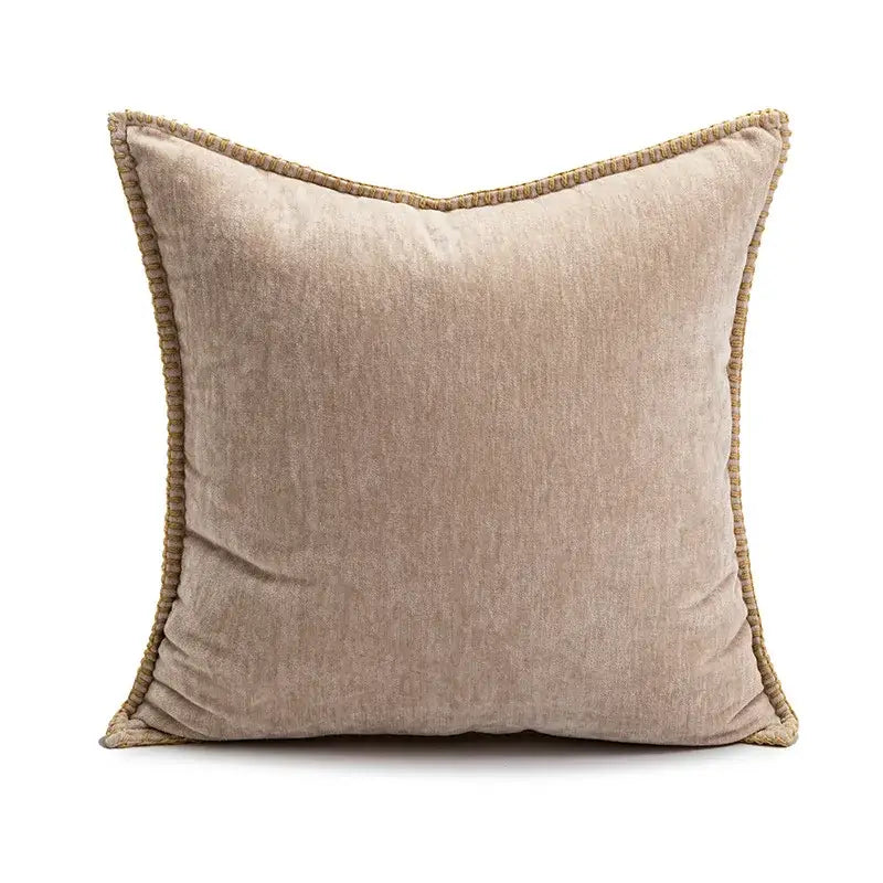 Modern cream brown coffee pillowcase living room textured cushion cover